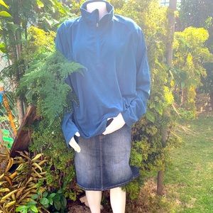 Knee length stretch denim Papaya skirt Large